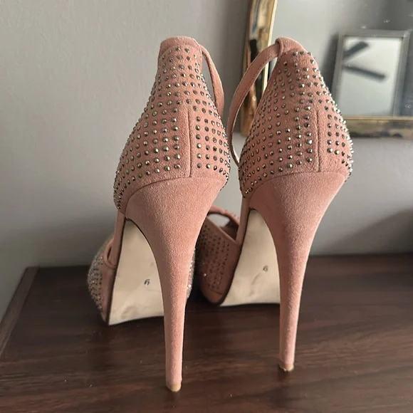 Jeffrey Campbell Women's Midler Blush Studded High Heels - Picture 5 of 6